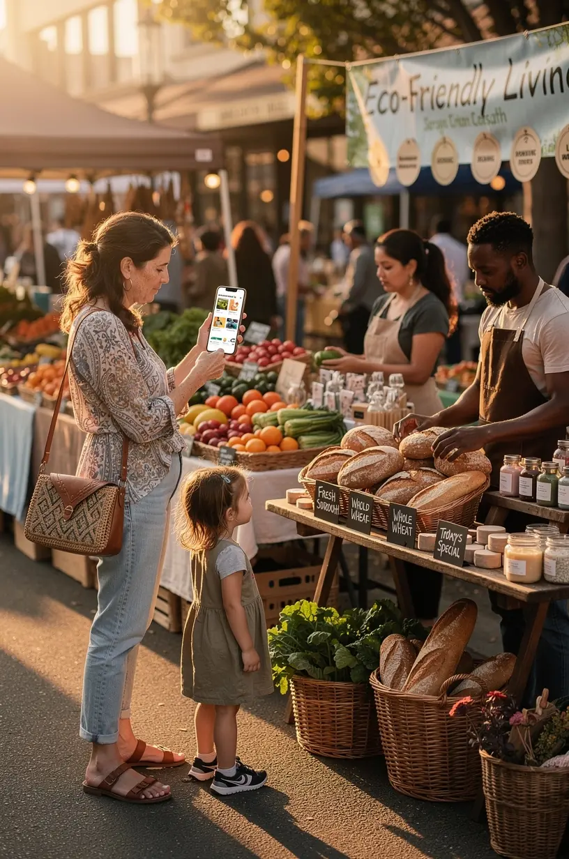 Urban residents using mobile devices to control home automation systems for improved energy management.